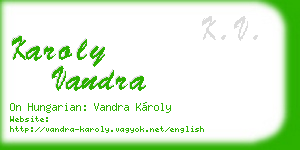 karoly vandra business card