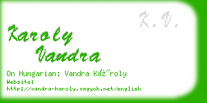 karoly vandra business card